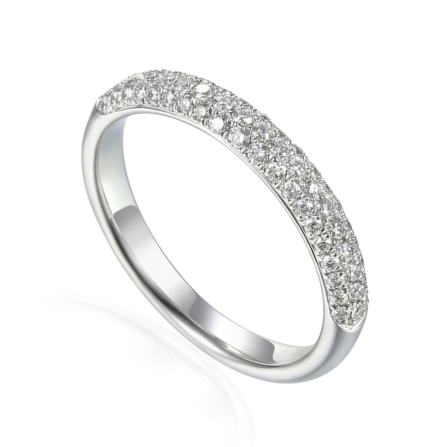 Round Brilliant Cut Diamond Micro Set Half Eternity Ring