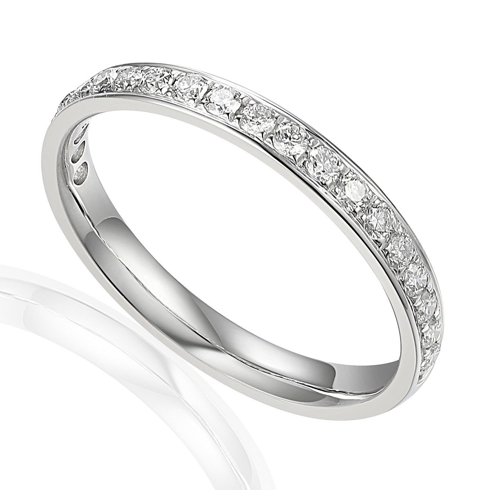 Round Brilliant Cut Diamond Micro Set Half Eternity Ring