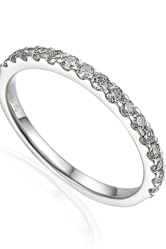 Round Brilliant Cut Diamond Micro Set Half Eternity Ring
