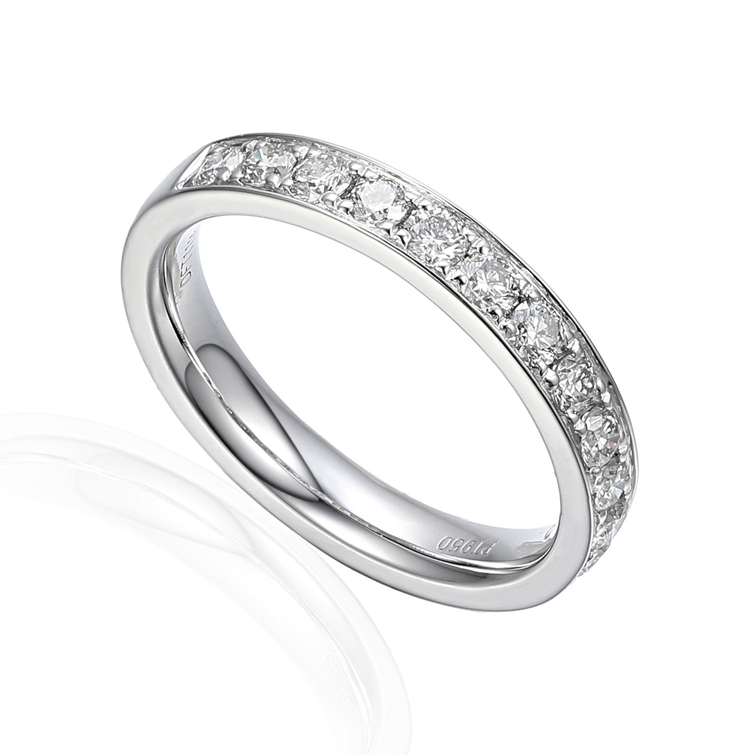 Round Brilliant Cut Diamond Micro Set Half Eternity Ring