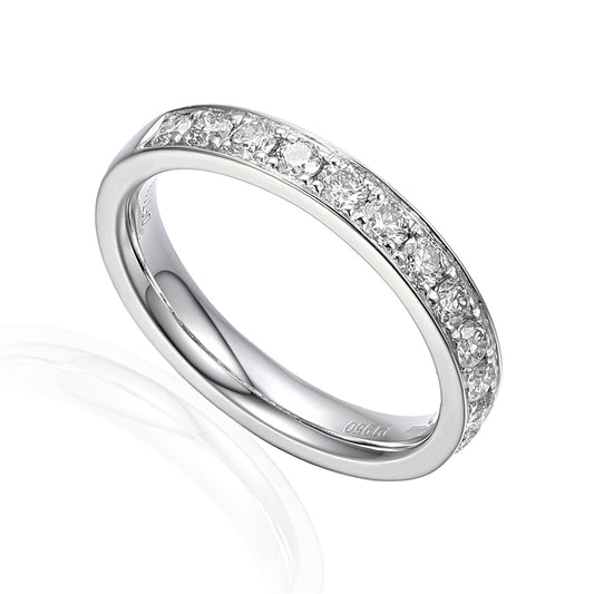 Round Brilliant Cut Diamond Micro Set Half Eternity Ring