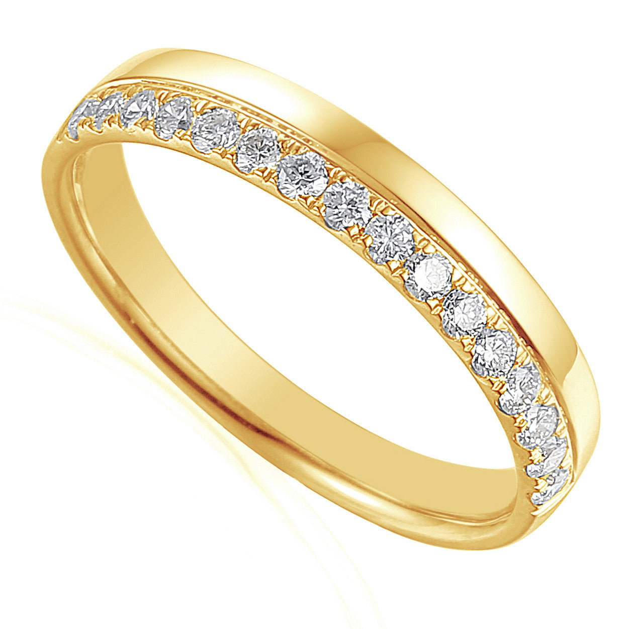 Round Brilliant Cut Diamond Micro Set Half Eternity Ring