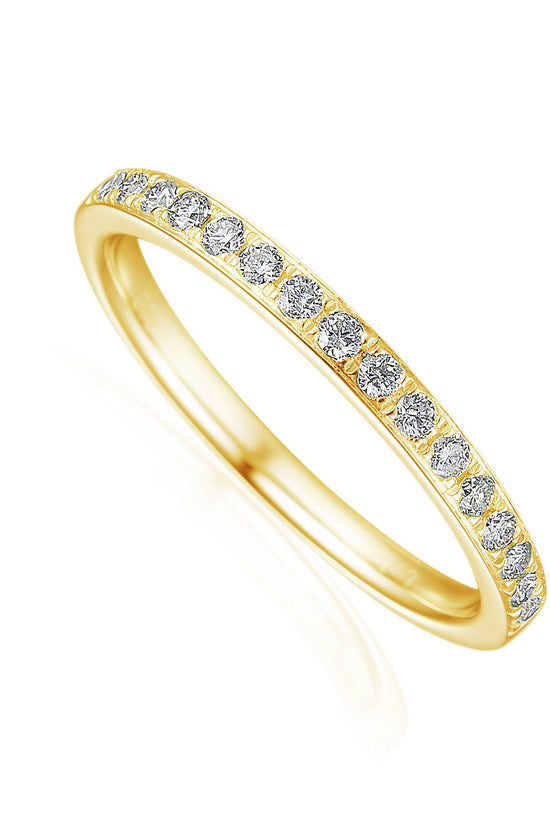 Round Brilliant Cut Diamond Micro Set Half Eternity Ring
