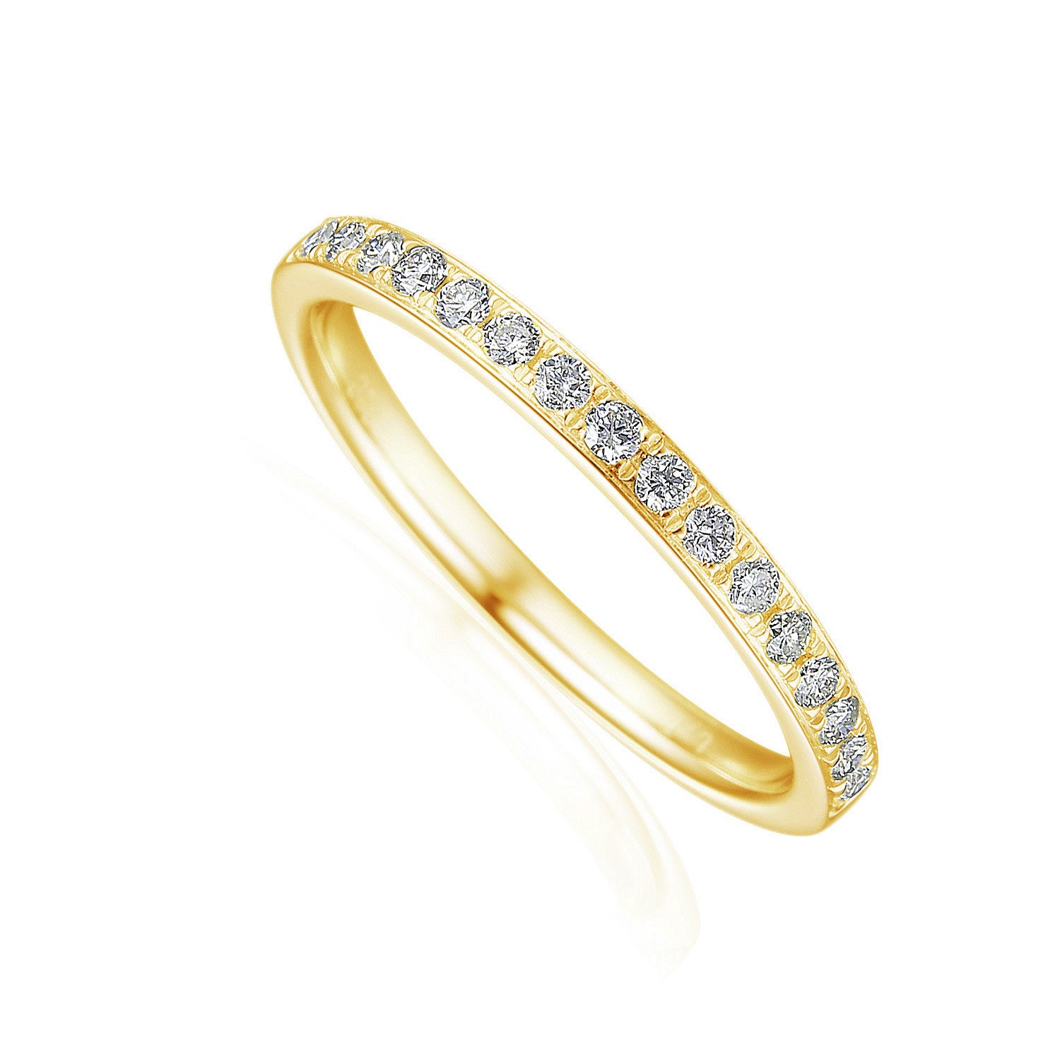 Round Brilliant Cut Diamond Micro Set Half Eternity Ring