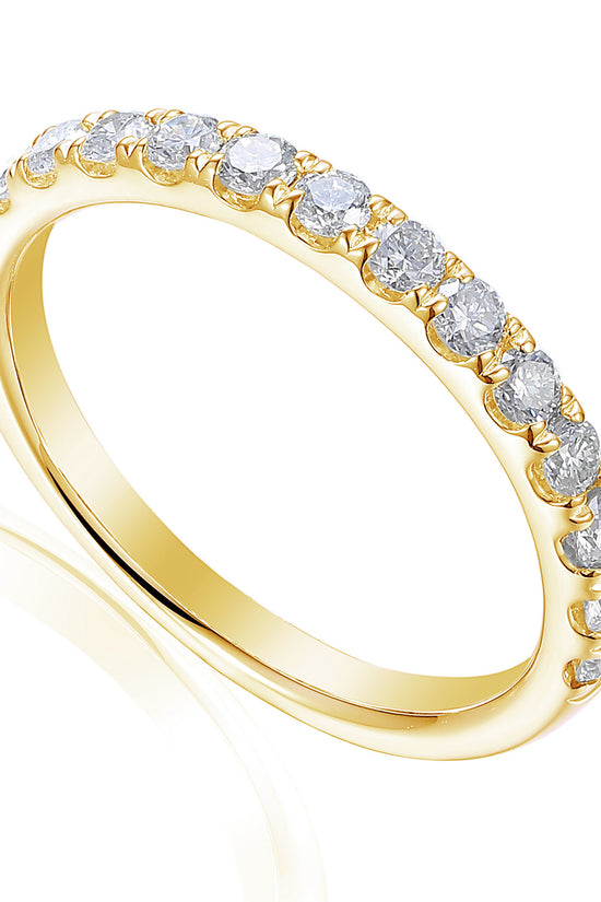 Round Brilliant Cut Diamond Micro Set Half Eternity Ring