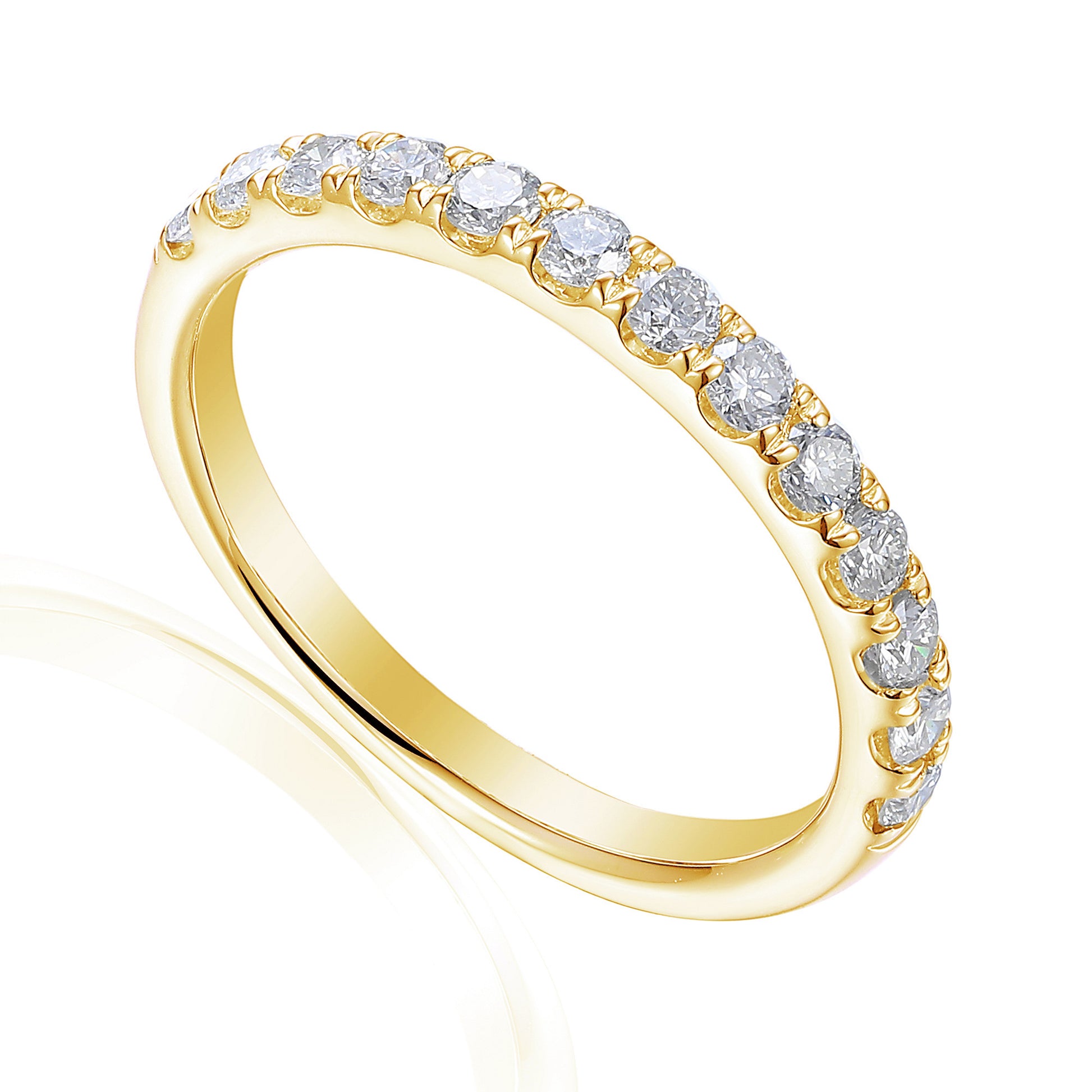 Round Brilliant Cut Diamond Micro Set Half Eternity Ring