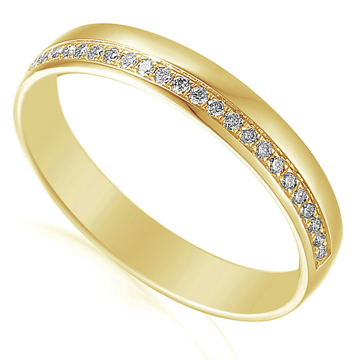 Round Brilliant Cut Diamond Micro Set Half Eternity Ring