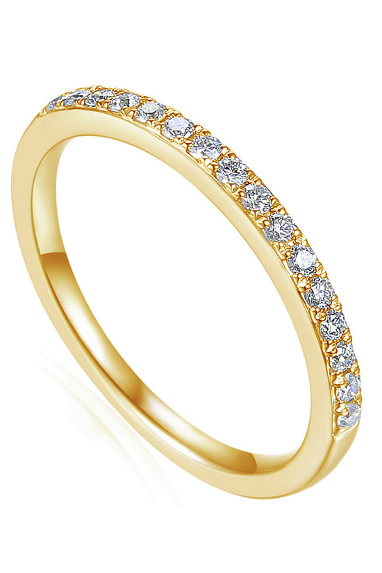 Round Brilliant Cut Diamond Micro Set Half Eternity Ring