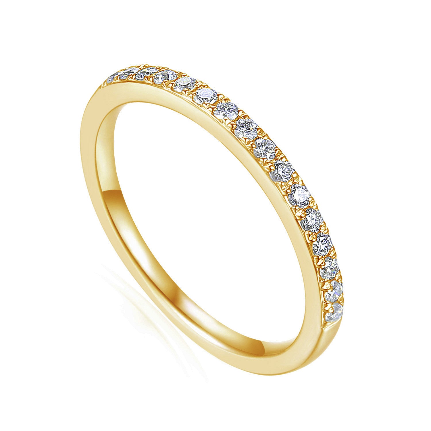Round Brilliant Cut Diamond Micro Set Half Eternity Ring
