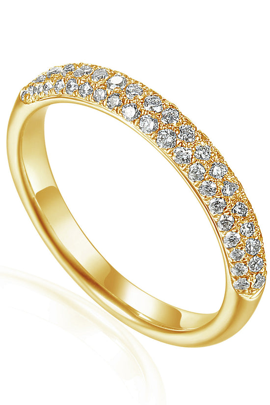 Round Brilliant Cut Diamond Micro Set Half Eternity Ring