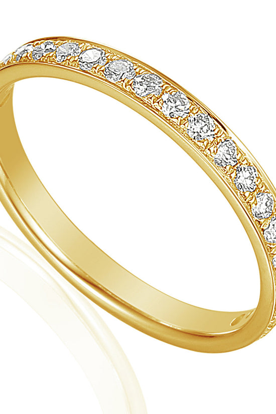Round Brilliant Cut Diamond Micro Set Half Eternity Ring