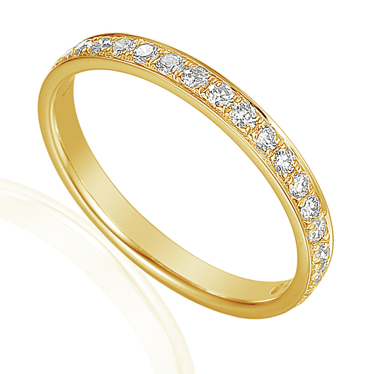 Round Brilliant Cut Diamond Micro Set Half Eternity Ring