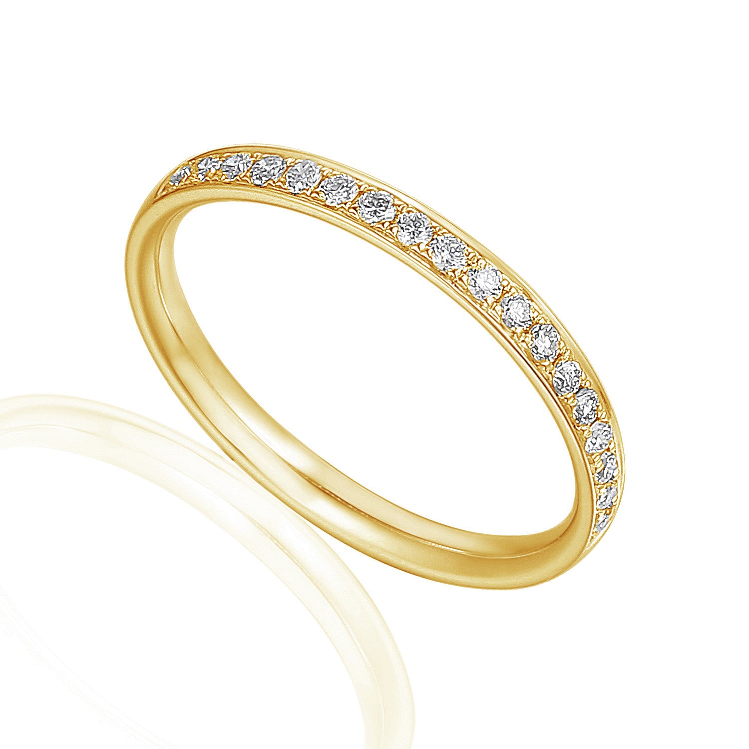 Round Brilliant Cut Diamond Micro Set Half Eternity Ring