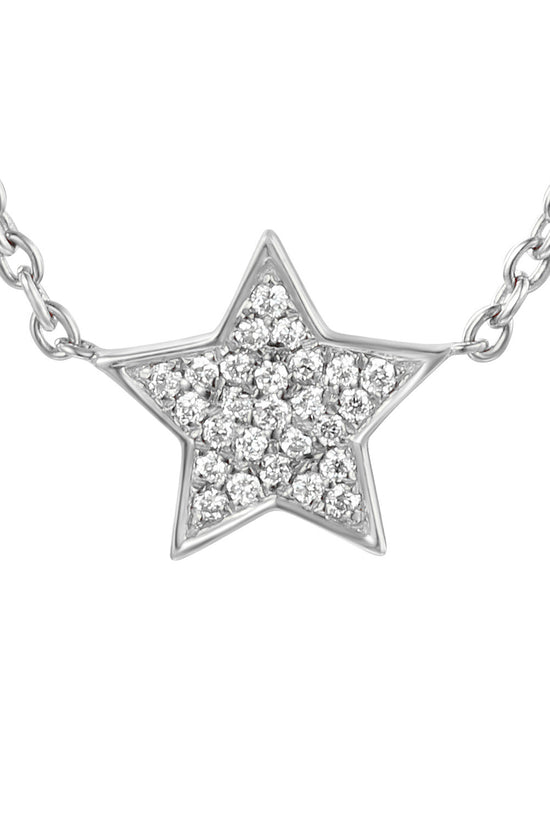Round Brilliant Cut Micro Set Star Shape Necklace