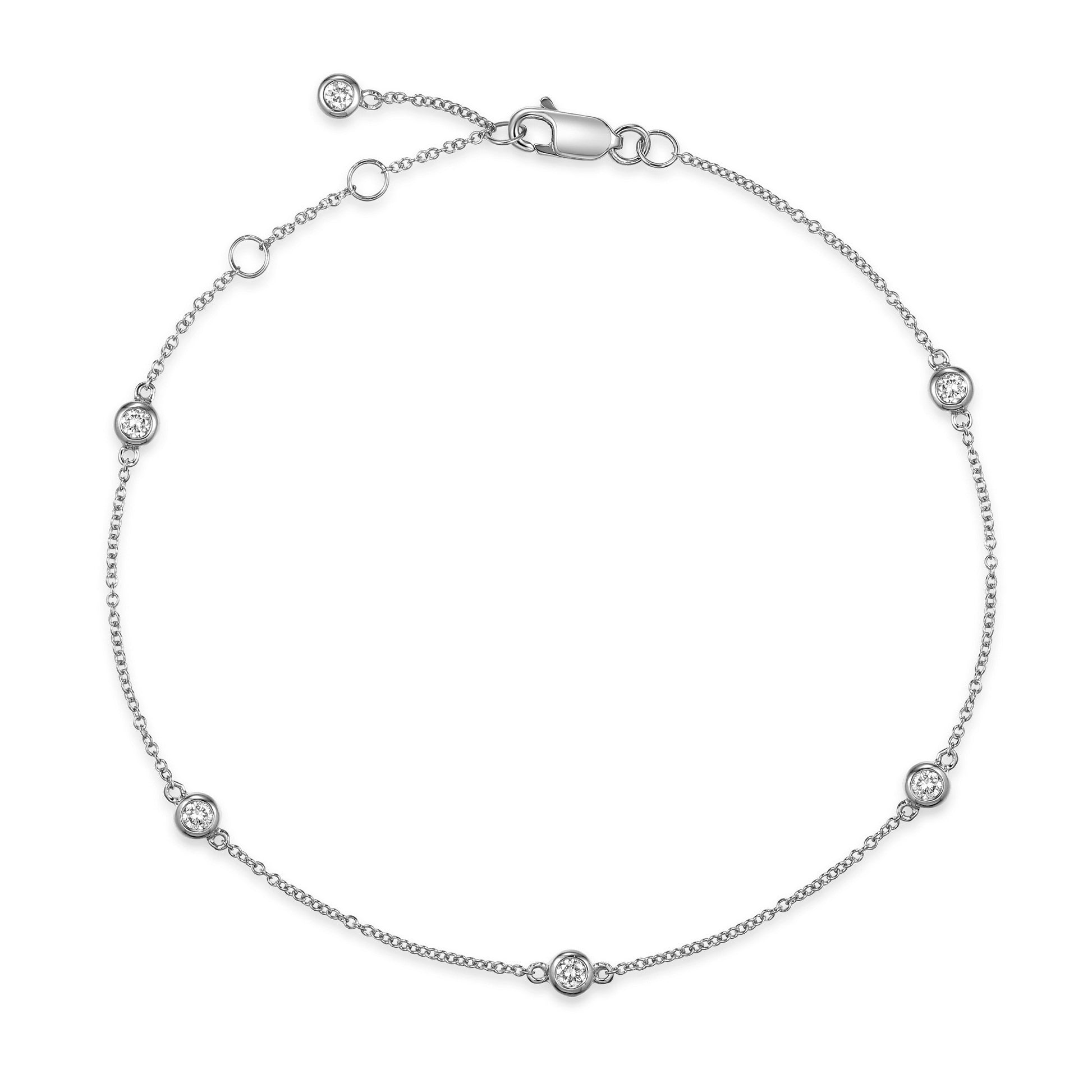 Rubover Set Round Brilliant Cut Diamond Assorted Bracelet