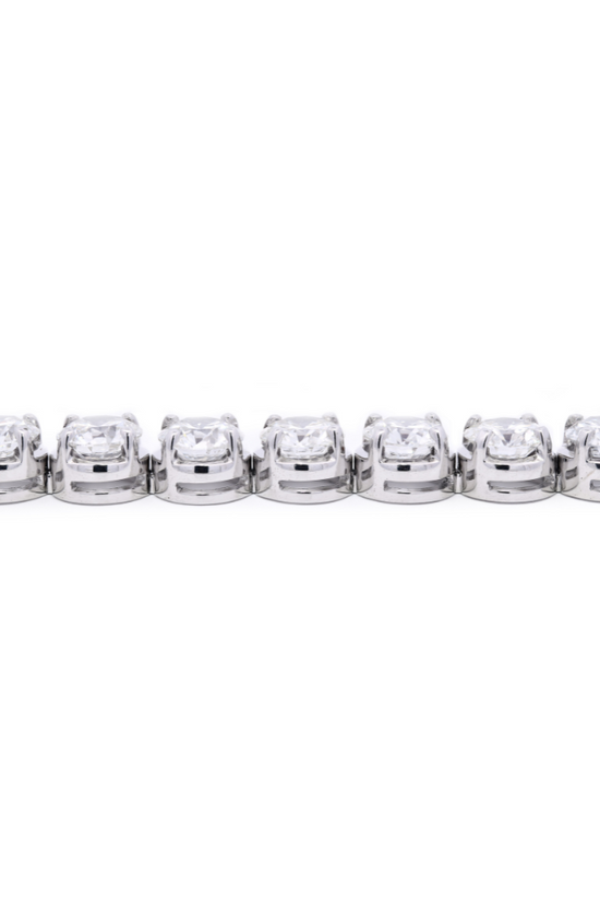 Tennis Bracelet Flexi Links Round Cut 28.15ct - 18k White Gold