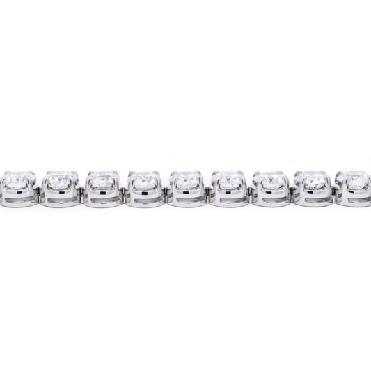 Tennis Bracelet Flexi Links Round Cut 28.15ct - 18k White Gold