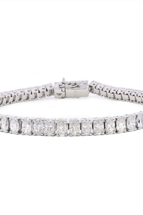 Tennis Bracelet Oval Cut 12.01ct - Platinum 950