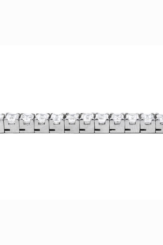 Tennis Bracelet Emerald Cut 13.36cts - 14K White Gold