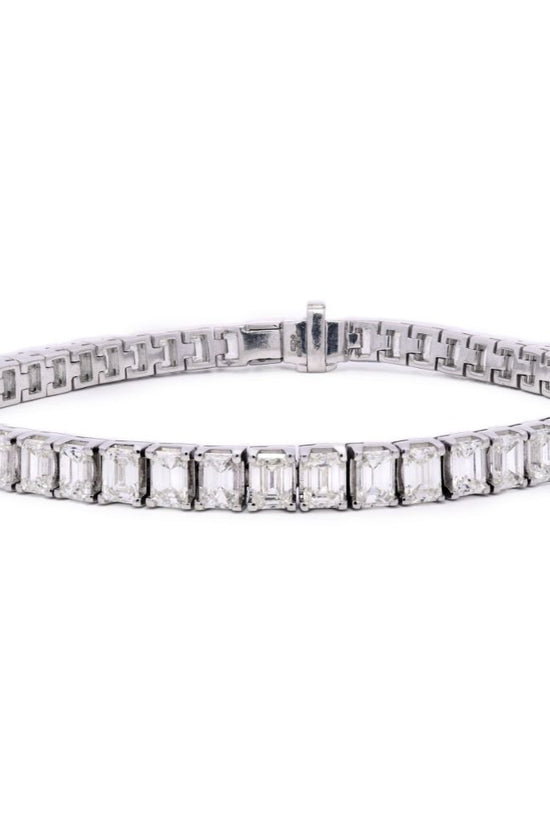 Tennis Bracelet Emerald Cut 12.22ct Platinum 950
