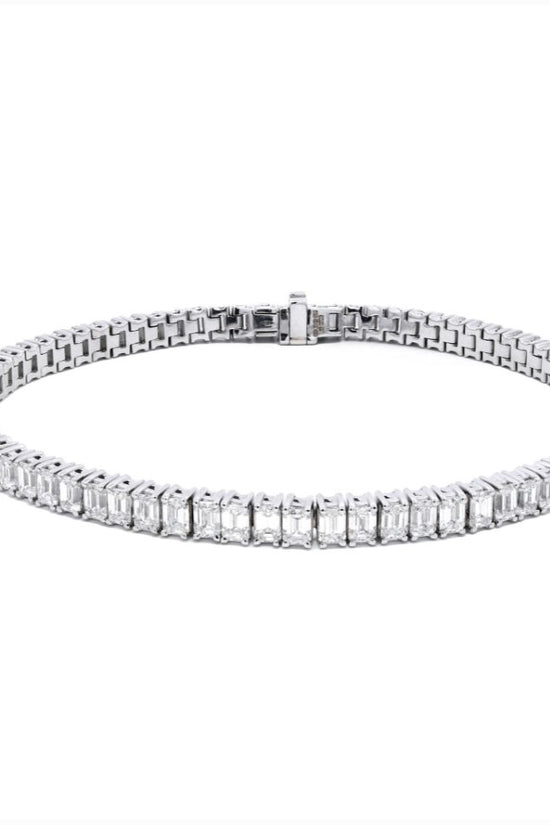 Tennis Bracelet Emerald Cut 9.78. ct - Platinum 950