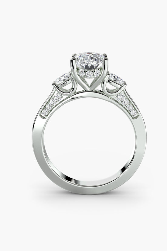 Three Stone with Pavé Shoulders