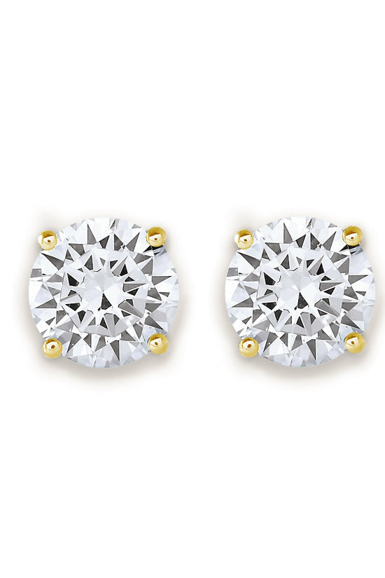 Diamond Stud Earrings Round Brilliant Cut in Basket Setting- GIA/IGI certified