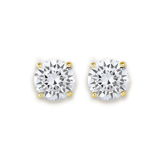 Diamond Stud Earrings Round Brilliant Cut in Basket Setting- GIA/IGI certified
