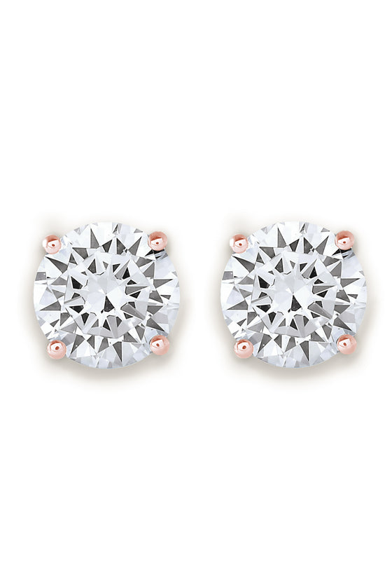 Diamond Stud Earrings Round Brilliant Cut in Basket Setting- GIA/IGI certified