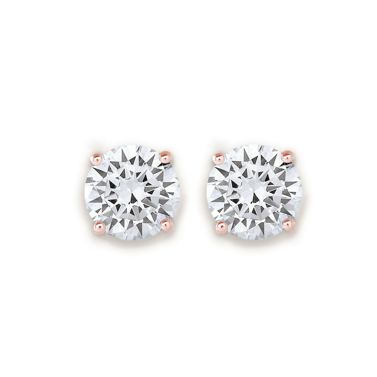 Diamond Stud Earrings Round Brilliant Cut in Basket Setting- GIA/IGI certified