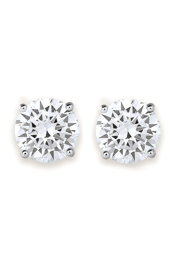 Diamond Stud Earrings Round Brilliant Cut in Basket Setting- GIA/IGI certified