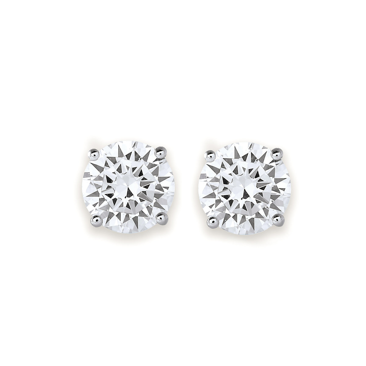 Diamond Stud Earrings Round Brilliant Cut in Basket Setting- GIA/IGI certified