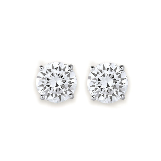 Diamond Stud Earrings Round Brilliant Cut in Basket Setting- GIA/IGI certified