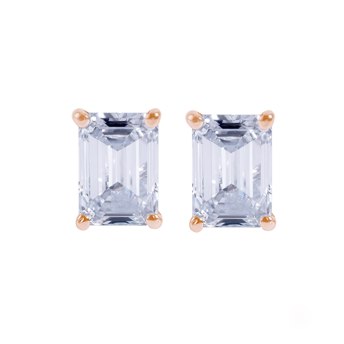 Emerald Stud Earrings  in Martini Setting- GIA/IGI certified