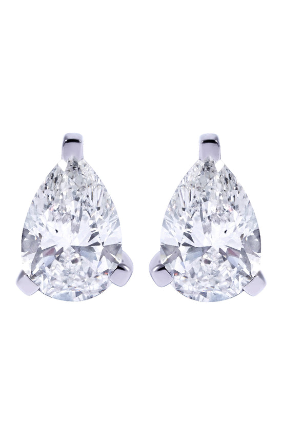 Pear Stud Earrings  in Martini Setting- GIA/IGI certified