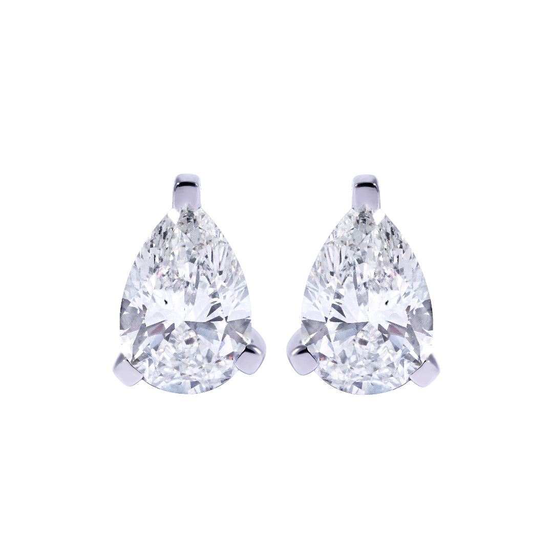 Pear Stud Earrings  in Martini Setting- GIA/IGI certified