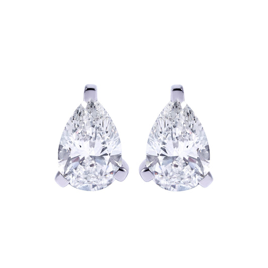 Pear Stud Earrings  in Martini Setting- GIA/IGI certified
