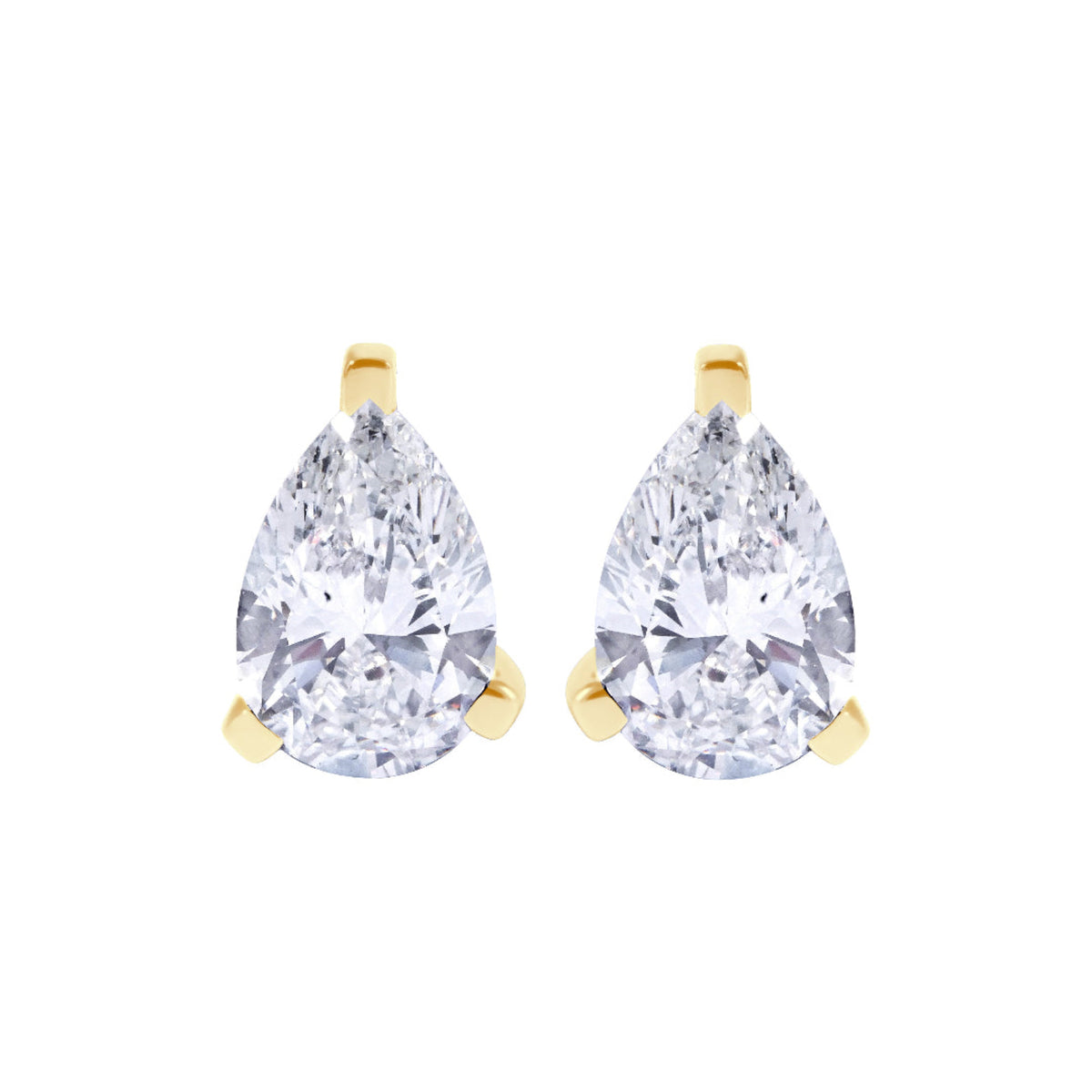 Pear Stud Earrings  in Martini Setting- GIA/IGI certified