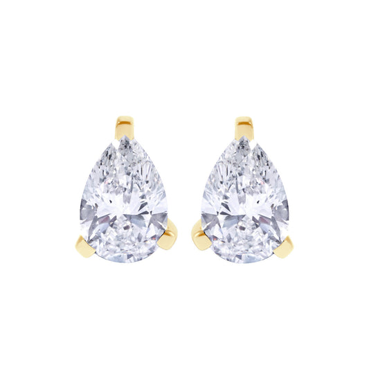 Pear Stud Earrings  in Martini Setting- GIA/IGI certified