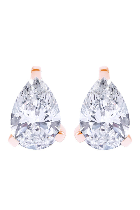 Pear Stud Earrings  in Martini Setting- GIA/IGI certified