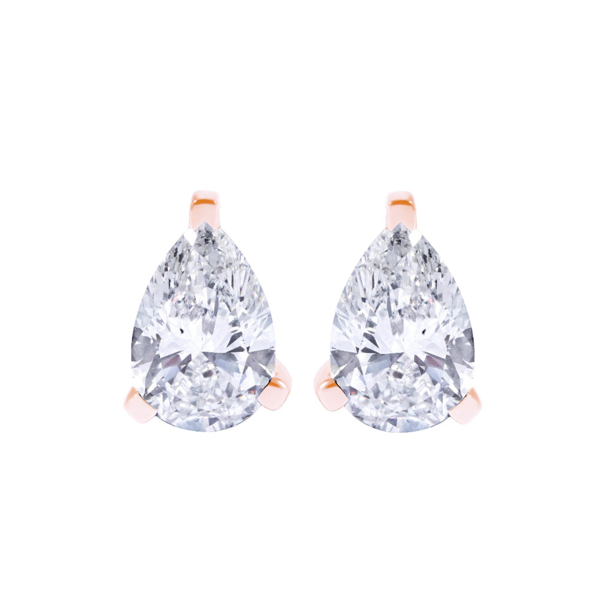Pear Stud Earrings  in Martini Setting- GIA/IGI certified