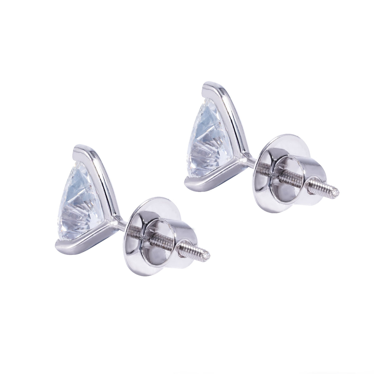 Pear Stud Earrings  in Martini Setting- GIA/IGI certified