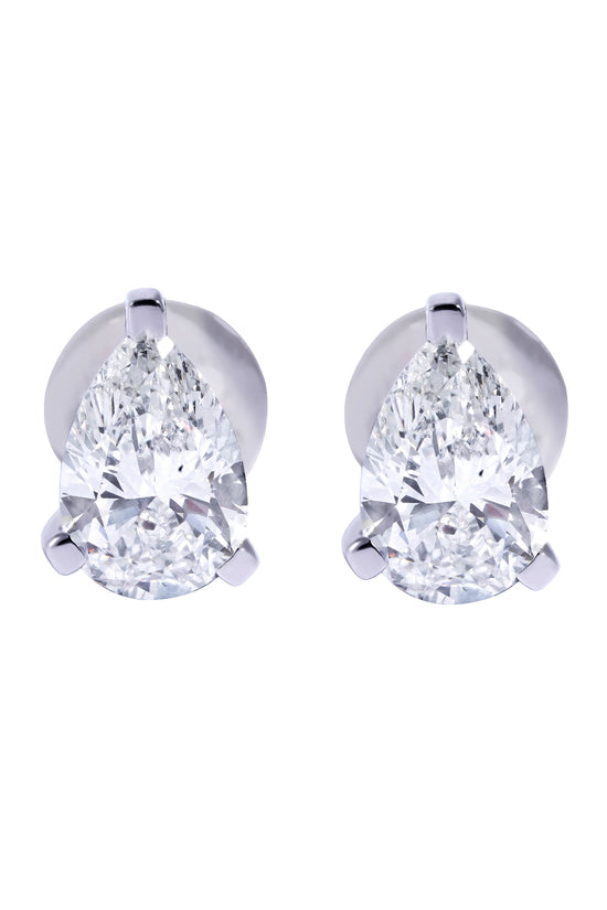Pear Stud Earrings  in Martini Setting- GIA/IGI certified