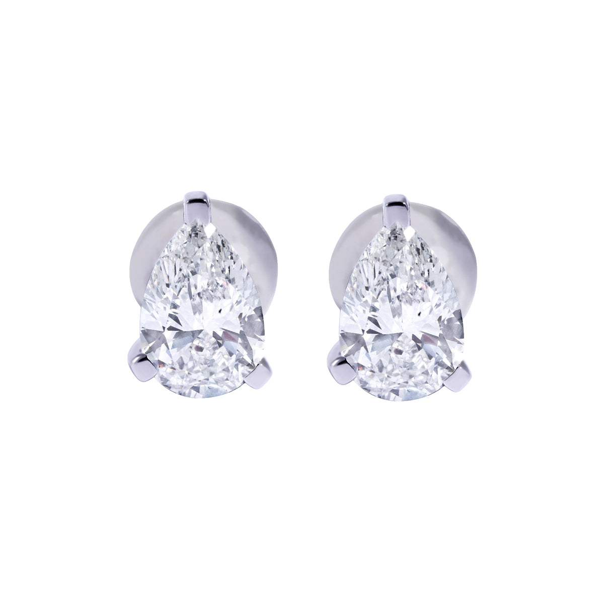 Pear Stud Earrings  in Martini Setting- GIA/IGI certified