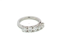 Natural 5 Stone Ring with Round Cut Diamond
