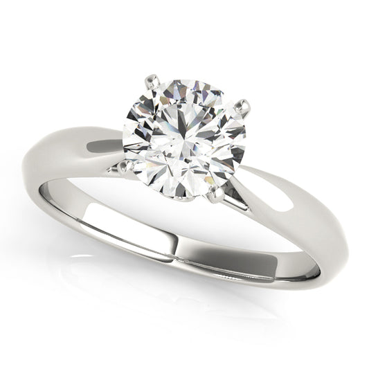 18K White Gold Solitaire Round Shape Diamond Engagement Ring