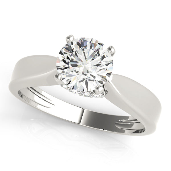 18K White Gold Solitaire Round Shape Diamond Engagement Ring