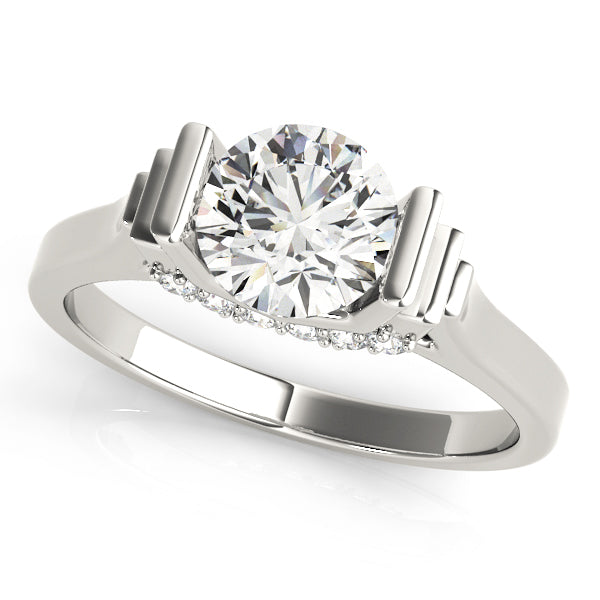 Platinum Solitaire Round Shape Diamond Engagement Ring