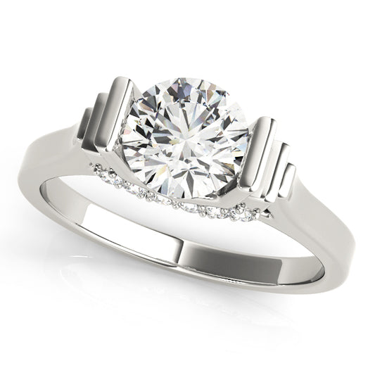 Platinum Solitaire Round Shape Diamond Engagement Ring
