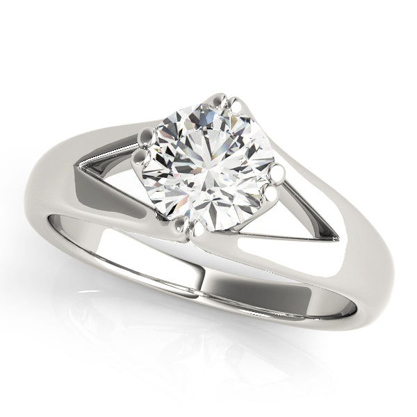 18K White Gold Solitaire Round Shape Diamond Engagement Ring